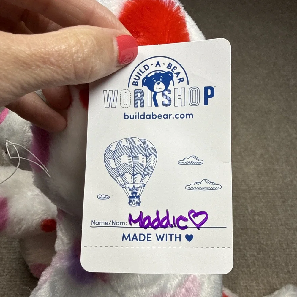 Build a Bear BAB Be‎ Mine Kitty Valentines Heart Pattern Cat NWT includes Scent